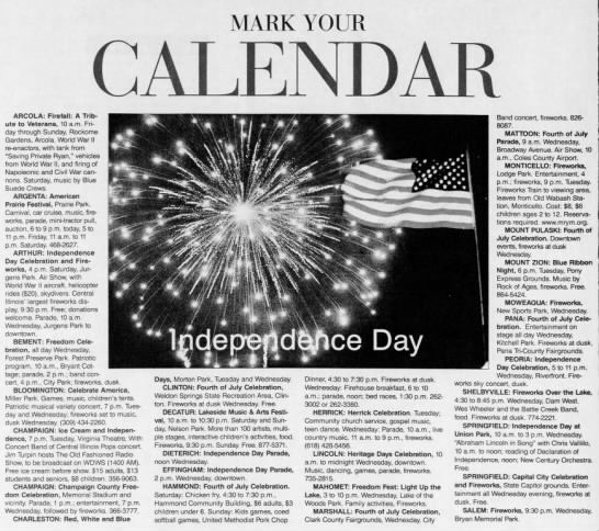 Mark Your Calendar - Independence Day
